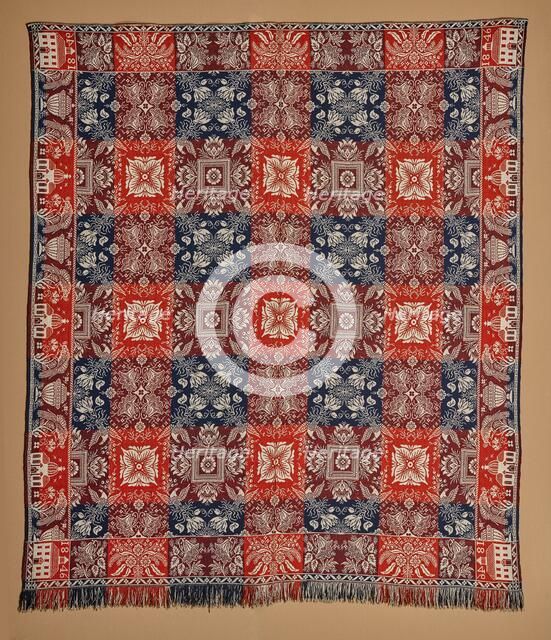 Bed Cover (Jacquard Coverlet), 1846. Creators: William Craig Sr., James Craig, William Craig Jr..