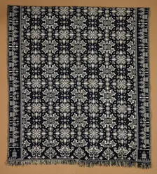 Bed Cover (Jacquard Coverlet), 1847. Creator: Charles Adolph