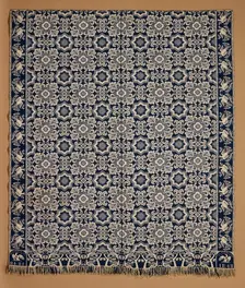 Bed Cover (Jacquard Coverlet), 1848. Creator: Matthew Rattray