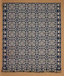 Bed Cover (Jacquard Coverlet), 1848. Creator: Matthew Rattray