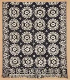Bed Cover (Jacquard Coverlet), 1850. Creator: Samuel Graham