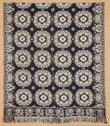 Bed Cover (Jacquard Coverlet), 1850. Creator: Samuel Graham