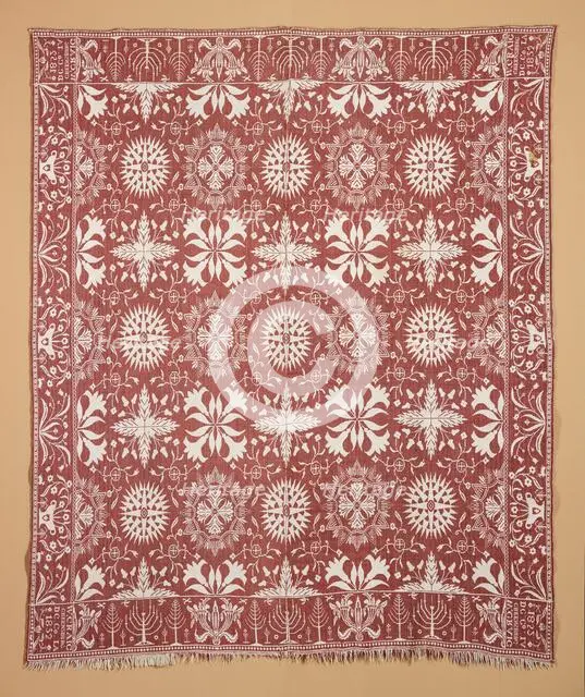 Bed Cover (Jacquard Coverlet), 1852. Creator: William Craig Jr..