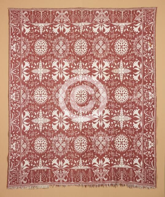Bed Cover (Jacquard Coverlet), 1852. Creator: William Craig Jr..