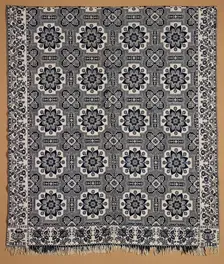 Bed Cover (Jacquard Coverlet), 1855. Creator: Samuel Graham