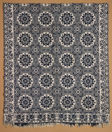 Bed Cover (Jacquard Coverlet), 1855. Creator: Samuel Graham