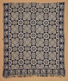 Bed Cover (Jacquard Coverlet), 1855. Creator: Samuel Graham