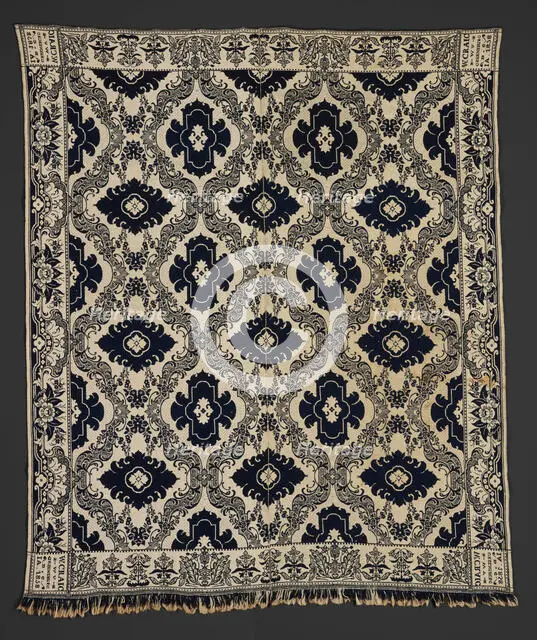 Bed Cover (Jacquard Coverlet), 1858. Creator: William Craig Sr..