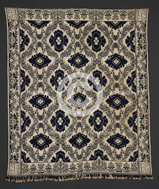 Bed Cover (Jacquard Coverlet), 1858. Creator: William Craig Sr..