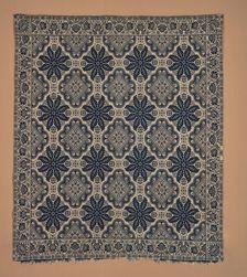 Bed Cover (Jacquard Coverlet), about 1840. Creator: John LaTourette
