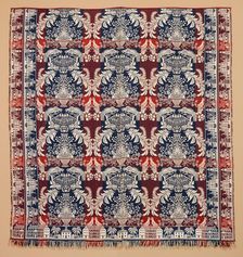 Bed Cover (Jacquard Coverlet), about 1850. Creator: Unknown