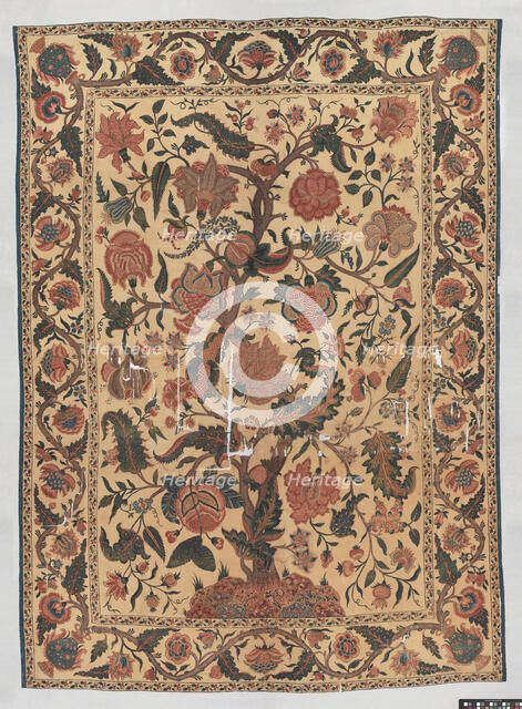 Bed Cover (Palampore), India, 18th century. Creator: Unknown.