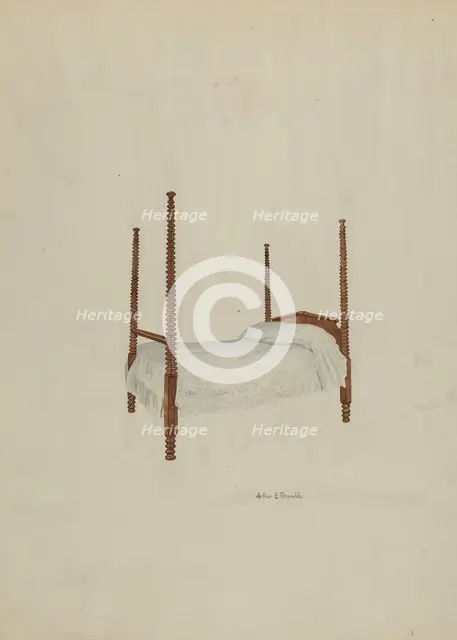 Bed, Four Poster, 1939. Creator: Arthur P. Reynolds.