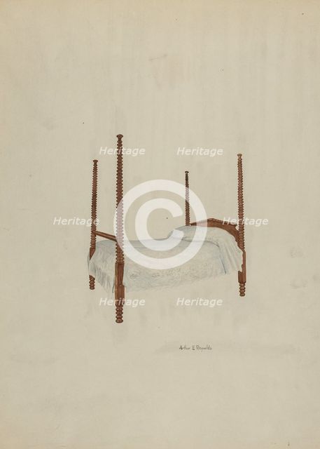 Bed, Four Poster, 1939. Creator: Arthur P. Reynolds.