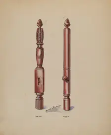 Bed Posts, c. 1936. Creator: Walter W. Jennings