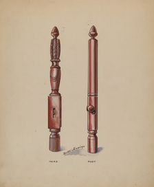 Bed Posts, c. 1936. Creator: Walter W. Jennings