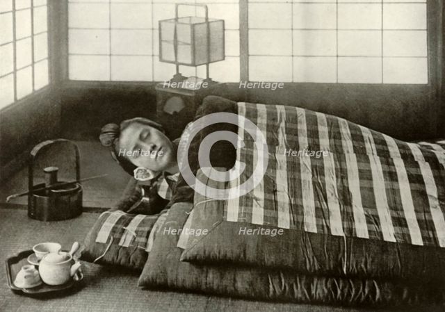 'Bed-Time in Japan', 1910. Creator: Herbert Ponting.