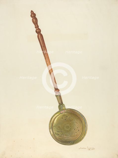 Bed Warming Pan, 1935/1942. Creator: Sarkis Erganian.