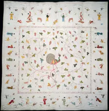 Bedcover, China, Qing dynasty (1644-1911), 1750/1800. Creator: Unknown