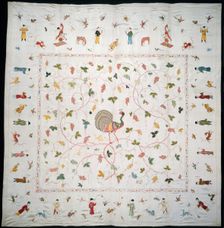 Bedcover, China, Qing dynasty (1644-1911), 1750/1800. Creator: Unknown