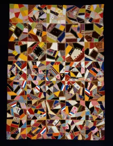 Bedcover (Crazy Quilt), United States, 1875/80. Creator: Unknown
