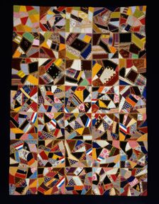 Bedcover (Crazy Quilt), United States, 1875/80. Creator: Unknown