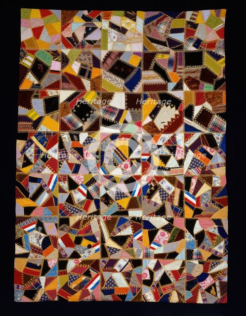 Bedcover (Crazy Quilt), United States, 1875/80. Creator: Unknown.
