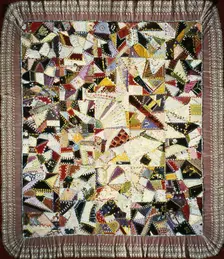 Bedcover (Crazy Quilt), United States, 1880/85. Creator: Unknown