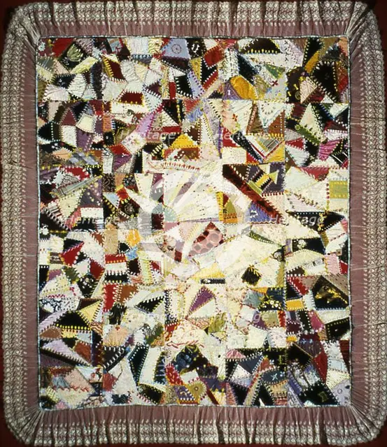 Bedcover (Crazy Quilt), United States, 1880/85. Creator: Unknown.