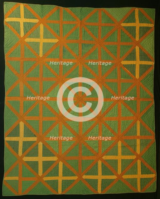 Bedcover ("Crossroads" Quilt), United States, 19th century. Creator: Unknown.
