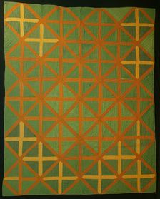 Bedcover ("Crossroads" Quilt), United States, 19th century. Creator: Unknown