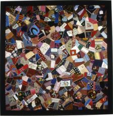 Bedcover (Altered or Unfinished Crazy Quilt), United States, 1883. Creator: Phyllis Rothschild