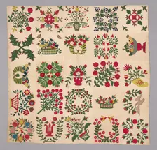 Bedcover (Album Quilt), United States, 1845/50. Creator: Unknown