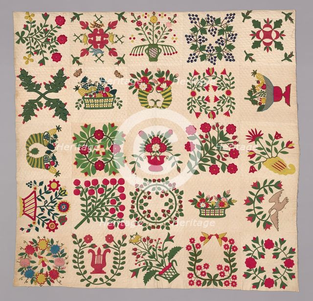 Bedcover (Album Quilt), United States, 1845/50. Creator: Unknown.