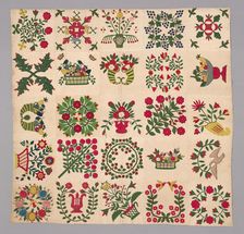 Bedcover (Album Quilt), United States, 1845/50. Creator: Unknown