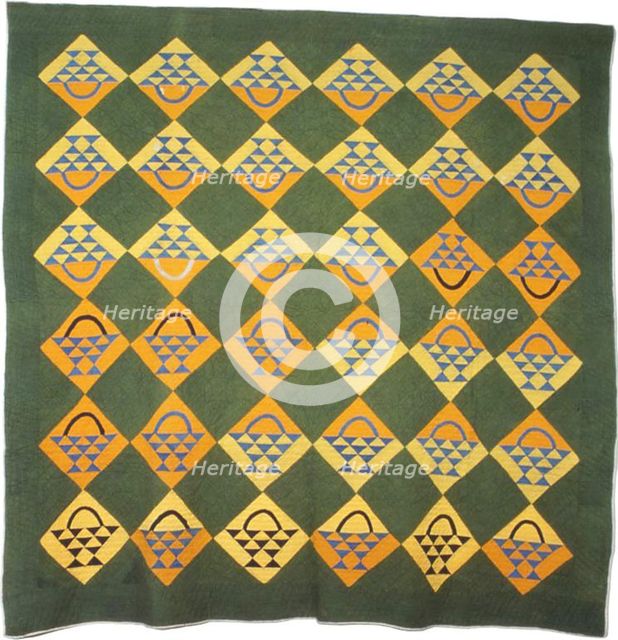 Bedcover (Basket Pattern Quilt), Southern Illinois, 1861. Creator: Mary Katharine Ashbrook Hill.