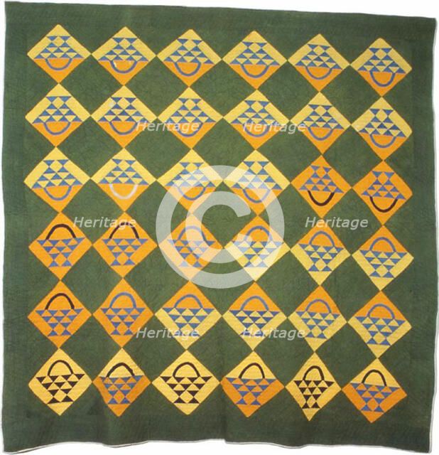 Bedcover (Basket Pattern Quilt), Southern Illinois, 1861. Creator: Mary Katharine Ashbrook Hill.