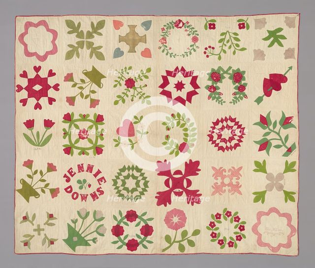 Bedcover (Bride's Album Quilt), United States, c. 1850/60. Creator: Fanny Lovejoy.