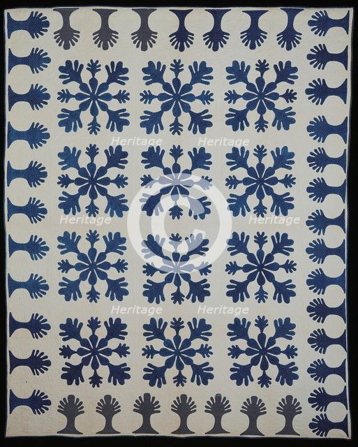 Bedcover (Bride's Quilt), United States, 1861. Creator: Unknown.