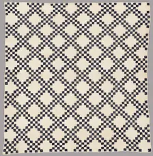 Bedcover (Double Irish Chain), United States, c. 1850. Creator: Unknown