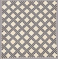 Bedcover (Double Irish Chain), United States, c. 1850. Creator: Unknown
