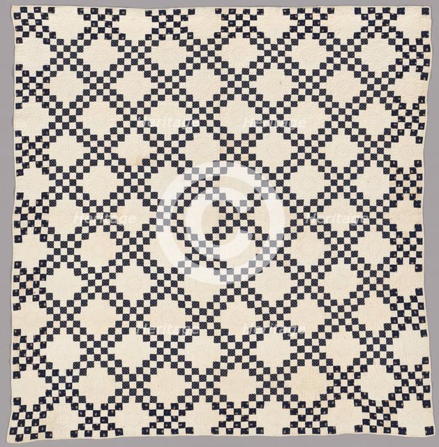 Bedcover (Double Irish Chain), United States, c. 1850. Creator: Unknown.