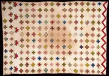 Bedcover (Feathered Edge Star Quilt), United States, 1875/1900. Creator: Unknown