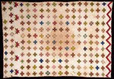 Bedcover (Feathered Edge Star Quilt), United States, 1875/1900. Creator: Unknown