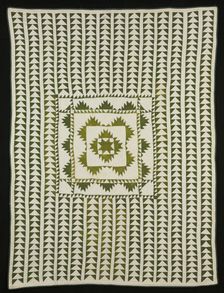Bedcover ("Flying Geese" Quilt), United States, 19th century. Creator: Unknown