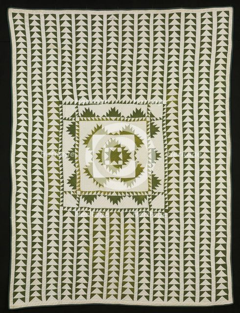Bedcover ("Flying Geese" Quilt), United States, 19th century. Creator: Unknown.