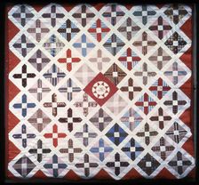 Bedcover (Friendship Quilt) (Unfinished), United States, 1848. Creator: Unknown
