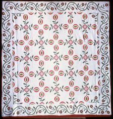 Bedcover in "Pomegranate" Pattern, United States, c. 1840. Creator: Unknown