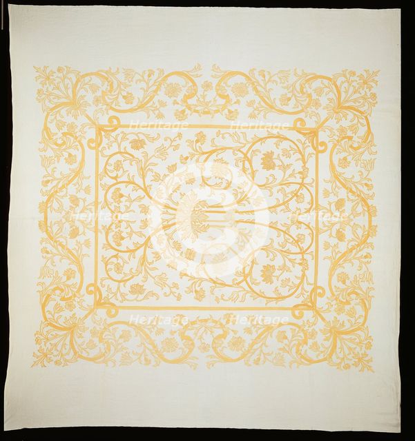 Bedcover in the Arts and Crafts Style, England, Early 20th century (based on 17th-century... Creator: Unknown.