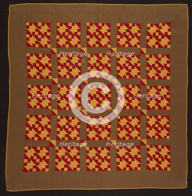 Bedcover (Jacobs Ladder quilt), United States, 19th century. Creator: Unknown.